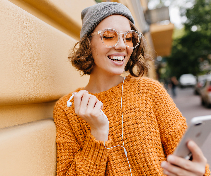 girl with a smartphone in her hand